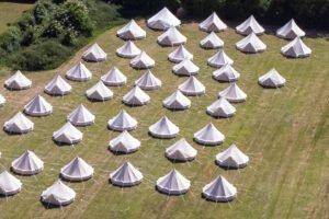 employee festival bell tents in hampshire