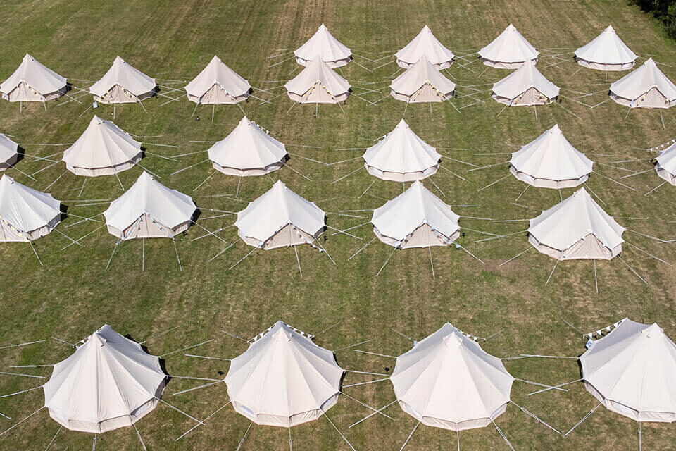bell tents for company event