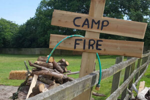 wedding camp fire sign