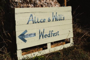 glamping wedfest sign